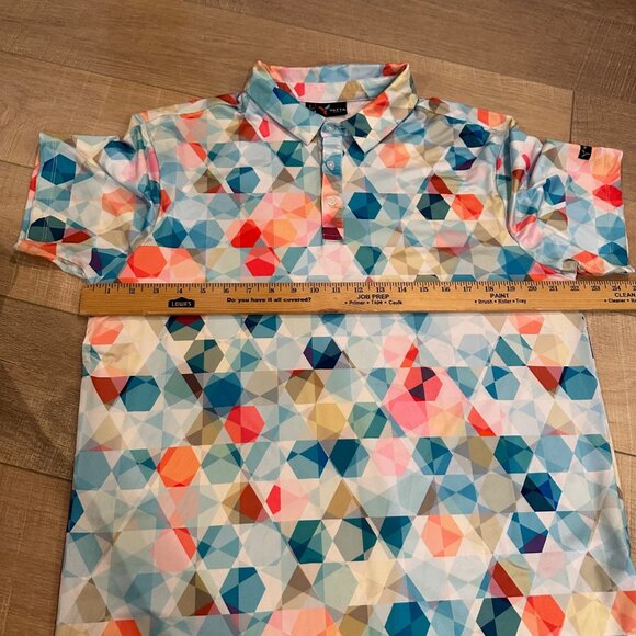 YATTA GOLF MENS MULTI COLOR GOLF POLO LARGE - Picture 4 of 7